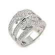 Fleur De Lis CZ Ring