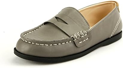Boy's Loafer Casual Moccasin Shoes Pu Comfortable Slip on Gray Toddler Size 10