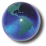 Buy Blue Earth Marble With Green Continents, Recycled Glass, 5 In A Pouch, 1 Inch Diameter by Shasta Visions