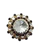 Adjustable Finger Ring Purple Kundan Jodha Akbar Ring Gold Tone