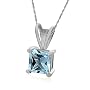 Sterling Silver 6mm Square-Cut Blue Topaz Pendant
