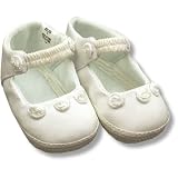 Christening Shoes With Small Rosettes ~ Baby Deer 2221