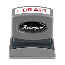 SHACHIHATA INC Draft-Inch Ink Stamp, 1/2 x 1-5/8 Inches, Red Ink (XST1360)
