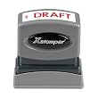 Xstamper One-Color Title Message Stamp, "Draft, " Pre-Inked/Re-Inkable, Red (1360)