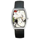 Barrel Style Metal Watch of Charlie Brown Holding Snoopy Pop Art