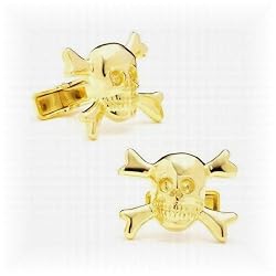 Vermeil Skull and Crossbones Cufflinks