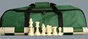 ChessCentral's Chess Pieces, Green Board and Green Tote Bag Starter Kit