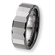 Polished Faceted Tungsten Carbide Ring (8.0 mm) - Sizes 7-13