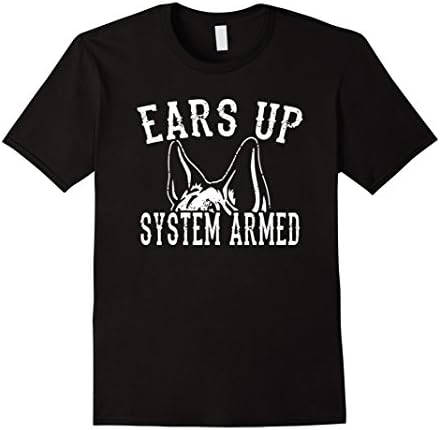 Ears Up System Armed German Shepard T Shirt - Male 2XL - Black