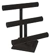 KCF 49130 Jewelry T-Bar Display for Necklace and Bracelets, 3-Tier, Black Velvet, 13 Inches High