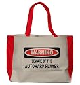 BEWARE OF THE AUTOHARP PLAYER Large BELLA TOTEBAG w/ pockets (Choice of Colors)