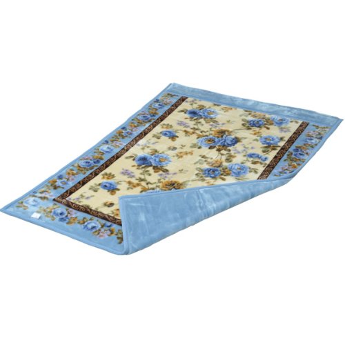 東京西川(西川産業) 【国産】アクリルマイヤー毛布(シングル) FBR0220120-B ブルー(花柄)