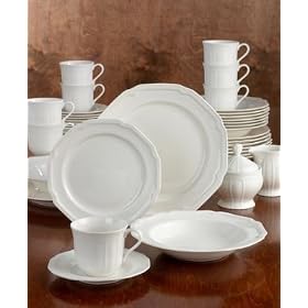 Mikasa Antique White 45-Piece Dinnerware Set, Service for 8 by Dinnerware