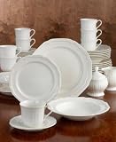 Mikasa Antique White 45-Piece Dinnerware Set, Service for 8