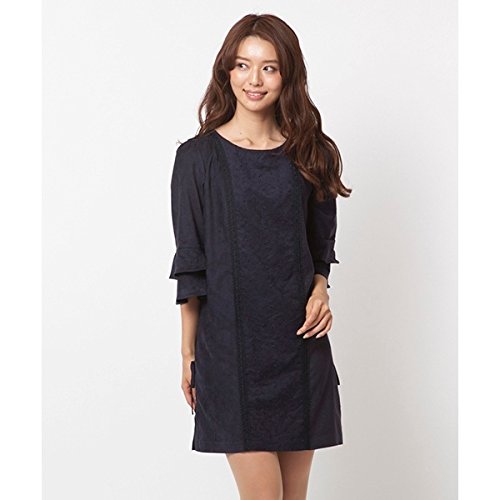 ローズティアラ（大きいサイズ）（Rose Tiara） 【予約商品】【大きいサイズ】【42・46】フラワー刺繍切替スエード調チュニック