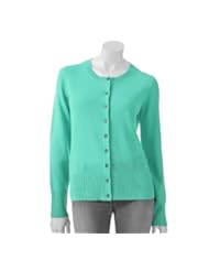 Apt 9 Womens 100% Cashmere Cardigan Sweater - Retro Teal - XL