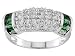 STERLING SILVER 2.45CTW BELLA LUCE EMERALD SIMULANT WITH DIAMOND SIMULANT RING