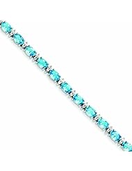 Genuine .925 Sterling Silver Lt Swiss Bt & White Topaz Bracelet 11.3 Grams . 100% Satisfaction Guaranteed.