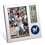 Milwaukee Brewers Desk Clock and Frame