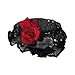 Kingsley Shower Cap Black With Red Rose
