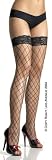 Fence Net Thigh High With Lace Top