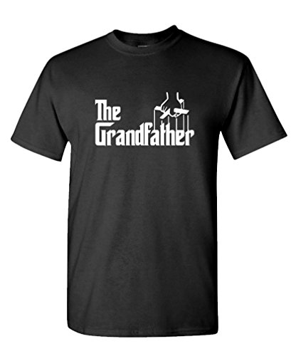 THE GRANDFATHER Funny Father’s Day Spoof – Mens Cotton T-Shirt, M, Black
