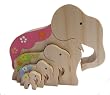Handmade Artisan Organic Decorative Toy Puzzle - Elephant Family I (Hand-pain... Handmade Artisan Organic Decorative Toy Puzzle - Elephant Family I (Hand-pain...