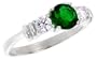 Sterling Silver 1 Carat Size Brilliant Cut Emerald Colored CZ Bridal Ring (Available in Sizes 6 to 10) size 9