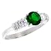 Sterling Silver 1 Carat Size Brilliant Cut Emerald Colored CZ Bridal Ring (Available in Sizes 6 to 10) size 9