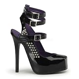 Devious Bondage-04 5 1/2 Stiletto Heel, 1 Hidden Platform Triple Ankle Strap