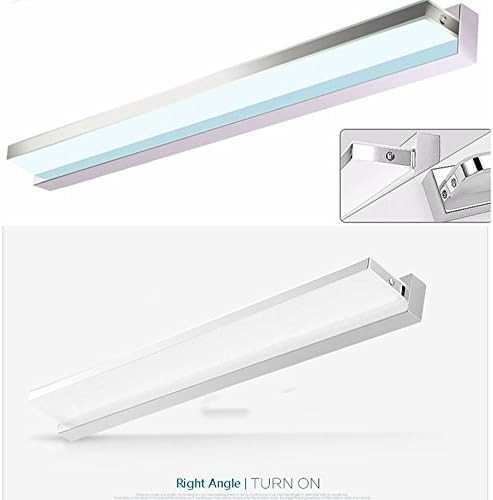 Right Angle Style LED Acrylic Wall Lamp Bathroom Mirror Light by PetrelKing, Waterproof White Light Stainless Steel Wall Light Sconce (3 Watts 10 Inches)