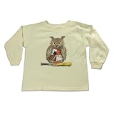 Mis Tee V-Us - Boys Long Sleeve Owl Shirt, Ivory