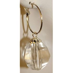 Saka's Silver Toned Single Dangling Ball Hoop Earrings