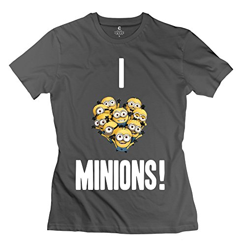 Women’s I Love Heart Minions T-shirt M DeepHeather