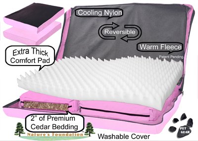 Pet Gear Nature's Foundation Dog Bed - Orthopedic Foam Pad - Excellent Support System - Reversible, Washable, Attractive - SMALL - Pink