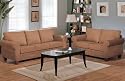 2 pc sofa and love seat set vegas mocha microfiber