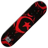 Foundation Stencil Skateboard Deck - 7.875 in. x 31.75 in. - Red
