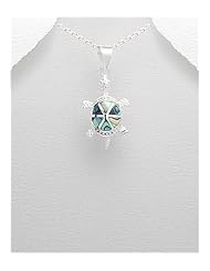 Turtle Shell Pendant Necklace In 92.5 Sterling Silver