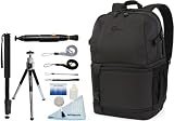 Lowepro Fastpack 250 Camera/NoteBook Backpack (Black) + Accessory Kit for Sony Alpha SLT-A55V/A55VL/A390/A580/A560/A65/A55/A35/A33/A33L/A77/A900/A100K/A230L/A200/A290/A300K/A330L/A350K/A380L/390L/A500/A500L/A550L/A580L/A700K Digital D-SLR Cameras