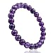 All Natural Genuine Semi-Precious Birthstone Gemstones Healing Power Crystal Handmade Elastic, Stretched Beaded Bracelet, Unisex - 8mm Amethyst