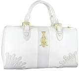 CHRISTIAN AUDIGIER Ed Hardy Womens Handbag Satchel Metallic Leather Purse Bag Off White