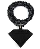 Large Wooden Diamond Supply Co. BBC Pendant Bead Chain Necklace ALL GOOD WOOD STYLE! black