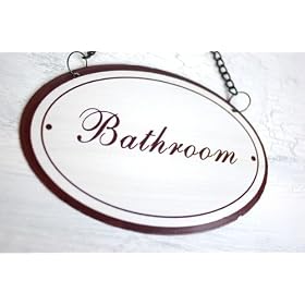 'Bathroom' - Vintage Enamel Bathroom Sign