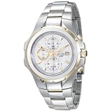 Seiko Mens Coutura Alarm Chronograph Two-Tone White Dial Watch #SNAD54 by Seiko