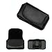Premium Black Horizontal Leather Side Case Pouch with Belt Clip