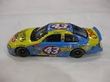 Signed Nascar Die-cast 1:24 Scale Stock Car #43 John Andretti Cheerios / Chex Car Yellow and Light Blue 2003 Dodge with Signature on Hood