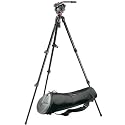 Manfrotto (Distributed by Bogen) 501HDV Pro Video Fluid Head with QR, MDeVe 745XB Aluminum Video Tripod Legs with integrated 50mm Leveling Ball & Tripod Bag
