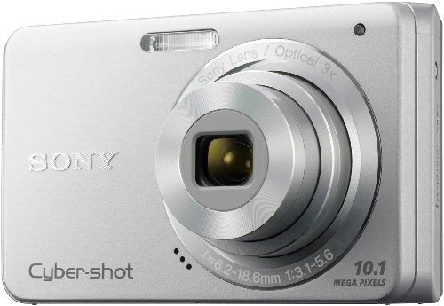 Sony Cyber-shot DSC-W180S Digitalkamera (10 Megapixel, 3-fach opt. Zoom, 6,9 cm (2,7 Zoll) Display und Smile Shutter) silber