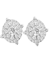 14K Gold 0.5cttw A Bountiful Feast of Glitzy Stones Round Diamond Earring