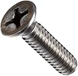316 Stainless Steel Machine Screw, Plain Finish, Flat Head, Phillips Drive, Right Hand Threads, Inch